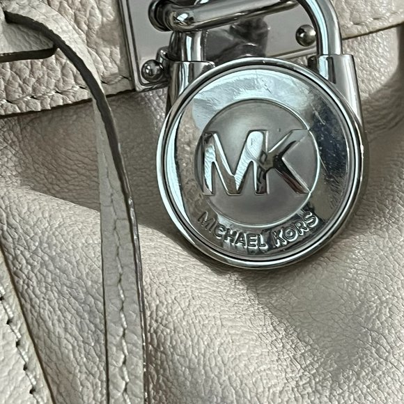 Michael Kors Large Clay Color Hamilton Satchel Tote Bag Padlock Shoulder Strap - Picture 12 of 16